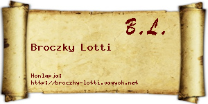 Broczky Lotti névjegykártya